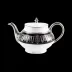 Saint Honore Black/Platinum Round Teapot (Special Order)
