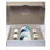 Ocean Blue/Gold Set Of 4 Coffee Cups Saucers