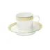 Plumes White/Gold Coffee Cup & Saucer 12.8 Cm 7.5 Cl