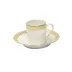 Plumes White/Gold Espresso Cup & Saucer 12 Cm 5.5 Cl