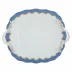 Fish Scale Blue Square Cake Plate With Handles 9.5 in Sq