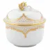 Golden Elegance Gold Covered Sugar With Rose 6 Oz 4 in H