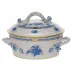 Chinese Bouquet Blue Small Covered Vegetable Dish 1.5Pt 5 in H