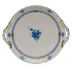 Chinese Bouquet Blue Round Tray With Handles 11.25 in D