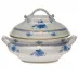 Chinese Bouquet Blue Tureen With Branch Handles 4 Qt 10 in H