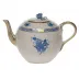 Chinese Bouquet Blue Tea Pot With Rose 36 Oz 5.5 in H