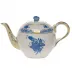 Chinese Bouquet Blue Tea Pot With Butterfly 12 Oz 4 in H