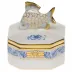 Chinese Bouquet Blue Petite Octagonal Box 2 in L X 2 in H