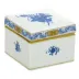 Chinese Bouquet Blue Square Box 2.25 in L X 2.25 in W X 2 in H