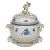Chinese Bouquet Blue Tureen And Platter 4 Qt 12.25 in H