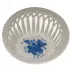 Chinese Bouquet Blue Small Openwork Basket 3.75 in D