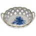 Chinese Bouquet Blue Small Openwork Basket 3.5 in L X 2.5 in W