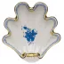 Chinese Bouquet Blue Large Shell Dish 9 in L X 8.75 in W