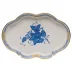 Chinese Bouquet Blue Small Scalloped Tray 5.5 in L