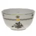 Chinese Bouquet Black Round Bowl 3.5 Pt 7.5 in D