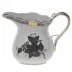 Chinese Bouquet Black Creamer 6 Oz 3.5 in H