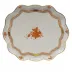 Chinese Bouquet Rust Scallop Tray 11.25 in L X 9.5 in W