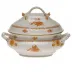 Chinese Bouquet Rust Tureen With Branch Handles 4 Qt 10 in H