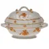 Chinese Bouquet Rust Tureen With Branch 2 Qt 9.5 in H