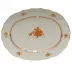 Chinese Bouquet Rust Platter 17 in L X 12.5 in W