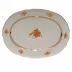 Chinese Bouquet Rust Platter 15 in L X 11.5 in W