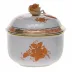 Chinese Bouquet Rust Covered Sugar With Rose 6 Oz 4 in H