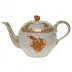 Chinese Bouquet Rust Tea Pot With Butterfly 12 Oz 4 in H