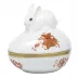 Chinese Bouquet Rust Egg Bonbon With Bunny 3 in L X 3 in H