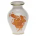 Chinese Bouquet Rust Small Bud Vase With Lip 2.5 in H