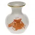 Chinese Bouquet Rust Medium Bud Vase With Lip 2.75 in H