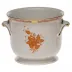 Chinese Bouquet Rust Small Cachepot 5.75 in H X 6.5 in D