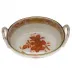 Chinese Bouquet Rust Small Basket With Handles 2.75 in L X 2.25 in W