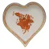 Chinese Bouquet Rust Small Heart Tray 4 in L X 4 in W