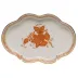Chinese Bouquet Rust Small Scalloped Tray 5.5 in L