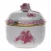 Chinese Bouquet Raspberry Covered Sugar With Rose 6 Oz 4 in H