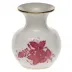 Chinese Bouquet Raspberry Medium Bud Vase With Lip 2.75 in H