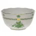 Chinese Bouquet Green Round Bowl 3.5 Pt 7.5 in D