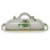 Chinese Bouquet Green Butter Dish With Branch 8.5 in L