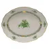 Chinese Bouquet Green Oval Dish 8.25 in L X 6.75 in W