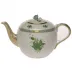 Chinese Bouquet Green Tea Pot With Rose 60 Oz 6.5 in H
