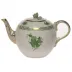 Chinese Bouquet Green Tea Pot With Rose 36 Oz 5.5 in H