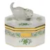 Chinese Bouquet Green Small Octagonal Box 2.5 in L X 2.5 in W