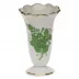 Chinese Bouquet Green Scalloped Bud Vase 2.5 in H