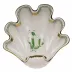 Chinese Bouquet Green Large Shell Dish 9 in L X 8.75 in W