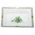 Chinese Bouquet Green Jewelry Tray 7.5 in L X 6.25 in W