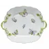 Royal Garden Butterflies Multicolor Square Cake Plate With Handles 9.5 in Sq