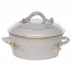 Golden Edge Small Covered Vegetable Dish 1.5Pt 5 in H