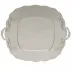 Golden Edge Square Cake Plate With Handles 9.5 in Sq