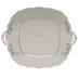Platinum Edge Square Cake Plate With Handles 9.5 in Sq