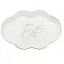 Scalloped Tray With Monogram Gold 5.5 in L